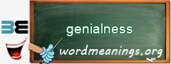 WordMeaning blackboard for genialness